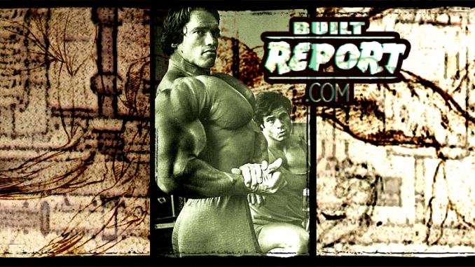Arnold and Franco Columbu at Golds Gym in Venice California