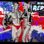 Built Report, British Bodybuilder Tony Emmott Standing next to beautiful fitness model.