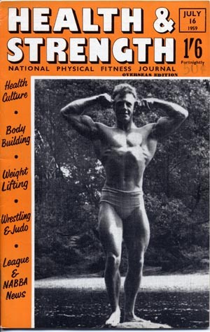 1959 cover of Health and Strength Magazine.