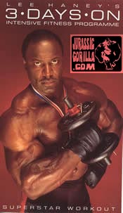 Lee Haney doing one armed dumbbell curls