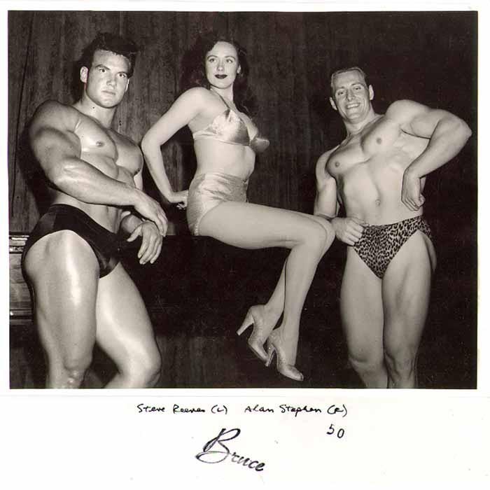 Steve Reeves and Alan Stephen relax with supermodel,