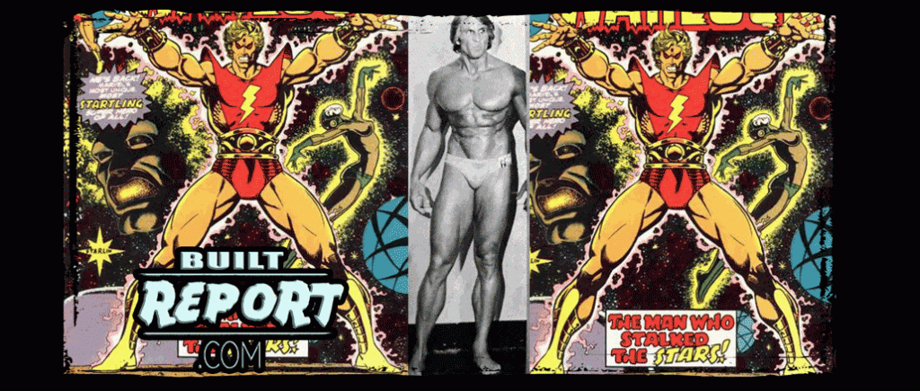 Bodybuilder Steve Davis and Jim Starlin artwork.